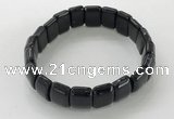 CGB3335 7.5 inches 10*15mm rectangle black agate bracelets