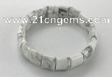 CGB3336 7.5 inches 10*15mm rectangle white howlite bracelets