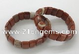 CGB3342 7.5 inches 10*15mm rectangle red jasper bracelets