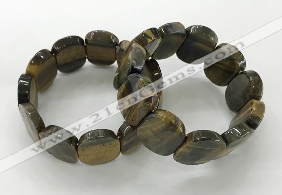 CGB3352 7.5 inches 19*25mm faceted oval blue tiger eye bracelets