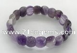 CGB3362 7.5 inches 10*15mm oval amethyst gemstone bracelets