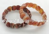 CGB3373 7.5 inches 10*15mm oval red line agate bracelets