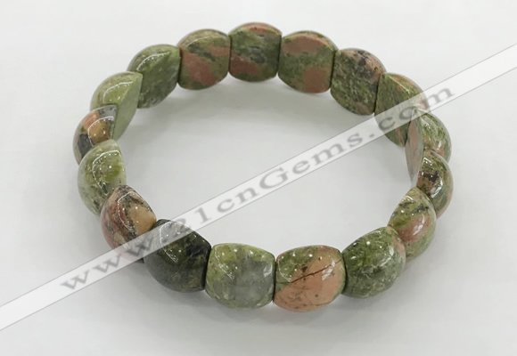 CGB3376 7.5 inches 10*15mm oval unakite bracelets wholesale