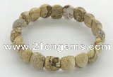 CGB3382 7.5 inches 10*15mm oval picture jasper bracelets