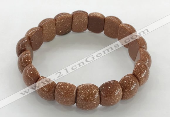 CGB3383 7.5 inches 10*15mm oval goldstone bracelets wholesale