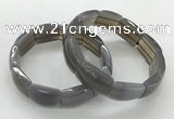 CGB3407 7.5 inches 15*21mm grey agate gemstone bracelets