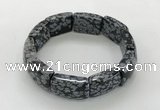 CGB3416 7.5 inches 15*21mm snowflake obsidian bracelets