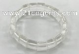 CGB3420 7.5 inches 12*15mm faceted rectangle white crystal bracelets