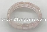 CGB3421 7.5 inches 12*15mm faceted rectangle rose quartz bracelets