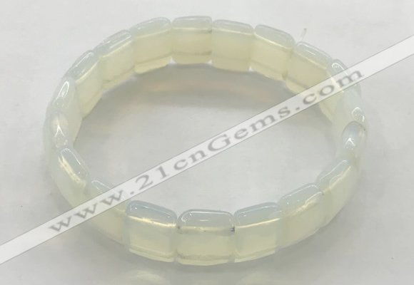 CGB3424 7.5 inches 12*15mm faceted rectangle opal bracelets