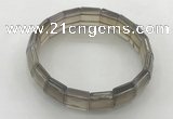 CGB3425 7.5 inches 12*15mm faceted rectangle grey agate bracelets