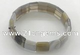 CGB3426 7.5 inches 12*15mm faceted rectangle agate bracelets