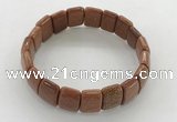 CGB3430 7.5 inches 12*15mm faceted rectangle goldstone bracelets