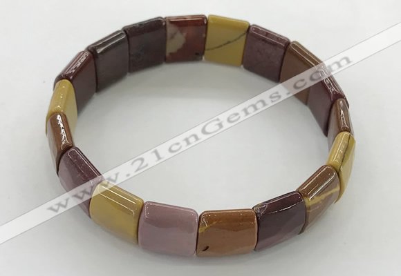 CGB3433 7.5 inches 12*15mm faceted rectangle mookaite bracelets