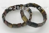 CGB3434 7.5 inches 12*15mm faceted rectangle mixed tiger eye bracelets