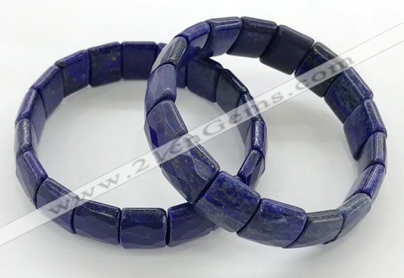 CGB3436 7.5 inches 12*15mm faceted rectangle lapis lazuli bracelets