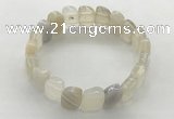 CGB3443 7.5 inches 10*15mm faceted marquise grey agate bracelets