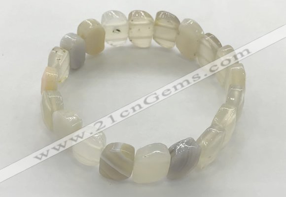 CGB3443 7.5 inches 10*15mm faceted marquise grey agate bracelets