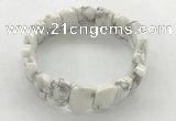 CGB3445 7.5 inches 10*15mm faceted marquise white howlite bracelets