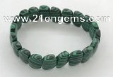 CGB3454 7.5 inches 10*15mm faceted marquise imitation malachite bracelets