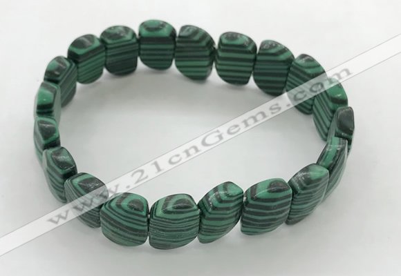 CGB3454 7.5 inches 10*15mm faceted marquise imitation malachite bracelets