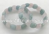 CGB3462 7.5 inches 10*14mm faceted oval mixed gemstone bracelets