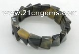 CGB3473 7.5 inches 12*17mm trapezoid blue tiger eye bracelets