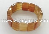 CGB3480 7.5 inches 15*20mm faceted rectangle red agate bracelets