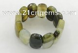 CGB3512 7.5 inches 18*30mm faceted oval agate bracelets