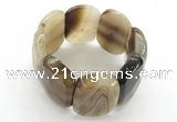 CGB3520 7.5 inches 28*40mm faceted oval agate bracelets