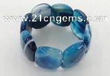 CGB3521 7.5 inches 28*40mm faceted oval agate bracelets