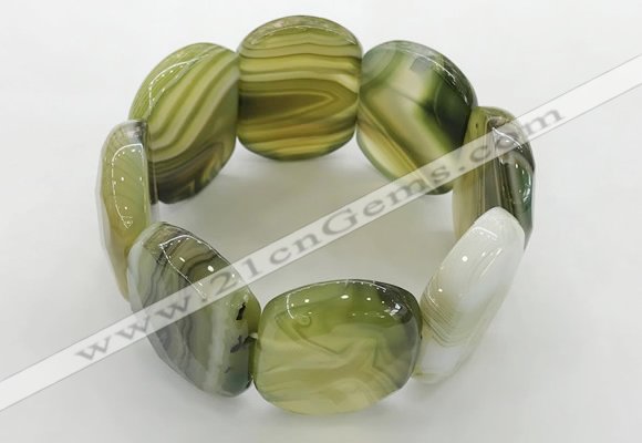 CGB3522 7.5 inches 28*40mm faceted oval agate bracelets