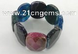 CGB3523 7.5 inches 28*40mm faceted oval agate bracelets