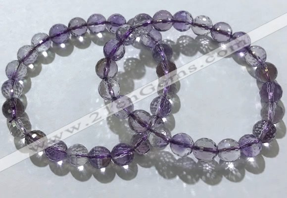 CGB4015 7.5 inches 8mm faceted round ametrine beaded bracelets