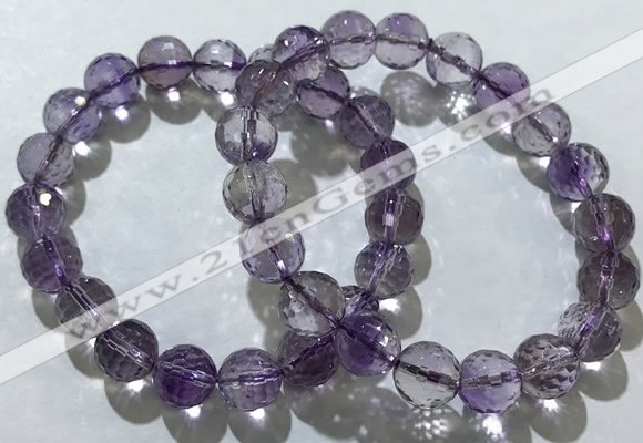 CGB4017 7.5 inches 10mm faceted round ametrine beaded bracelets