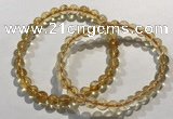 CGB4022 7.5 inches 7mm round citrine beaded bracelets wholesale