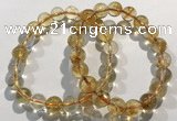 CGB4024 7.5 inches 9mm round citrine beaded bracelets wholesale