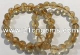 CGB4025 7.5 inches 10mm round citrine beaded bracelets wholesale