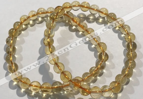 CGB4028 7.5 inches 7mm round citrine beaded bracelets wholesale