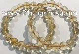 CGB4030 7.5 inches 9mm round citrine beaded bracelets wholesale