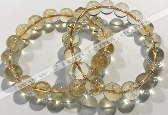 CGB4032 7.5 inches 11mm round citrine beaded bracelets wholesale
