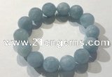 CGB4039 7.5 inches 13mm faceted round aquamarine beaded bracelets