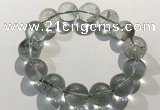 CGB4048 7.5 inches 15mm round green phantom quartz beaded bracelets