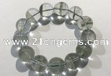 CGB4049 7.5 inches 17mm round green phantom quartz beaded bracelets