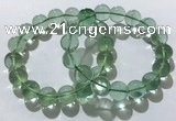 CGB4053 7.5 inches 14mm round green fluorite beaded bracelets