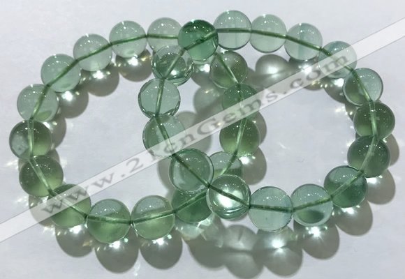 CGB4053 7.5 inches 14mm round green fluorite beaded bracelets