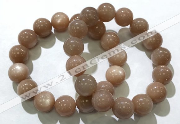 CGB4063 7.5 inches 14mm round sunstone beaded bracelets