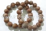 CGB4069 7.5 inches 14mm round sunstone beaded bracelets