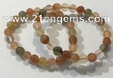 CGB4071 7.5 inches 8mm round mixed rutilated quartz beaded bracelets