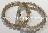 CGB4077 7.5 inches 8mm round golden rutilated quartz beaded bracelets